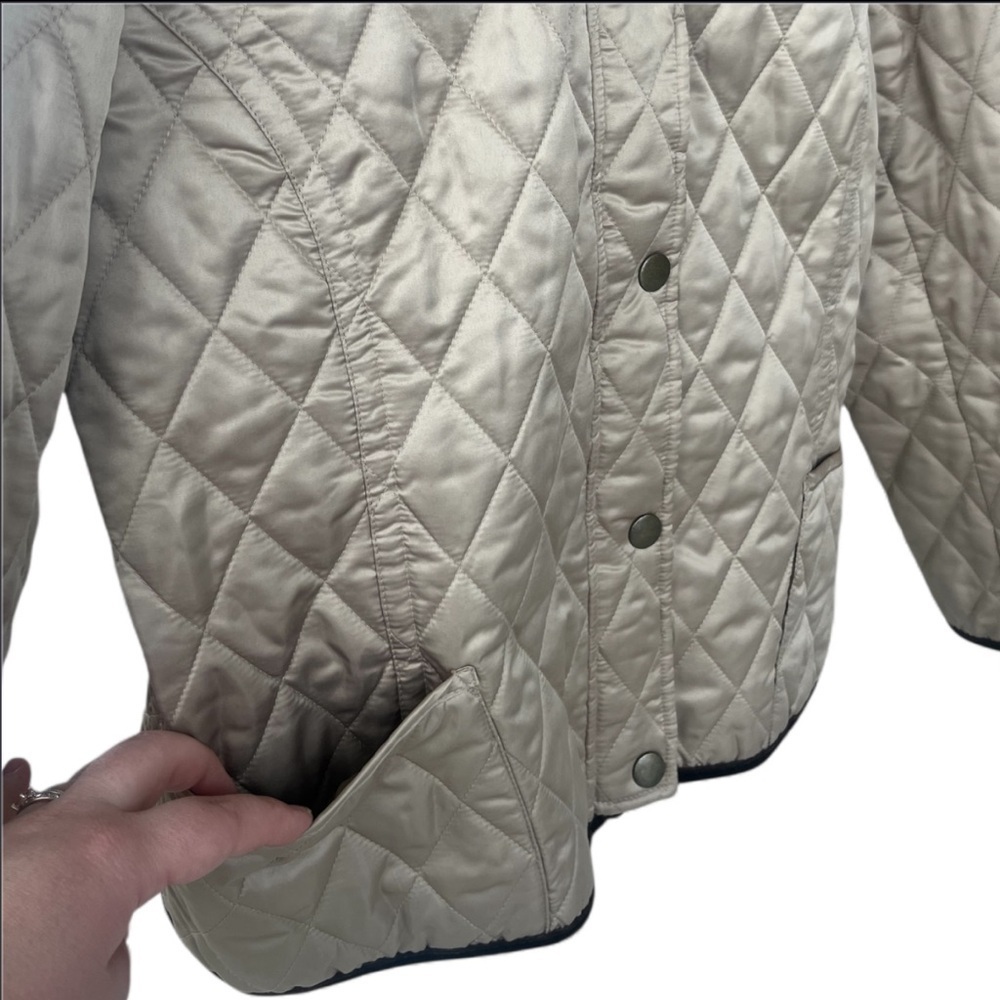 Charter Club Gold Quilted Puffer Jacket | Faux Fur Collar - Picture 6 of 11